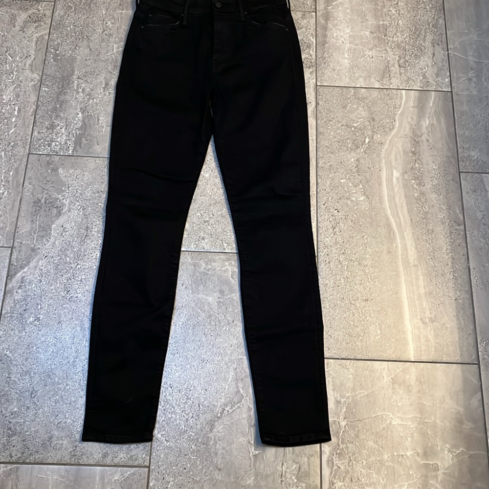 MOTHER High Waisted Looker in Not Guilty Black Wash Skinny Jeans